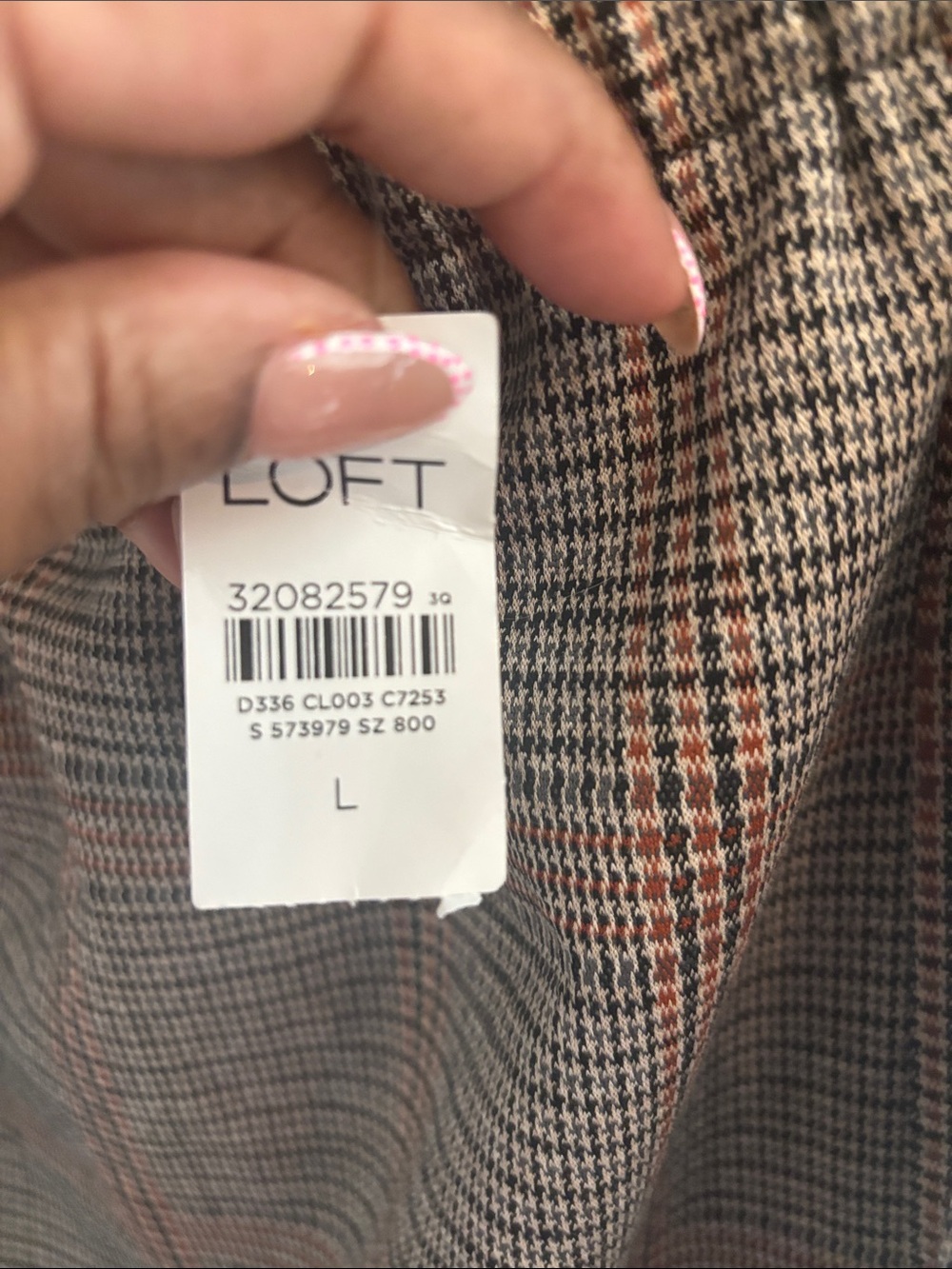 LOFT Plaid Mini Skirt in Gray with Rust Accents - Picture 4 of 4